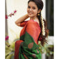 DEIANA'S Beautiful Designer Golden zari Soft Lichi Silk Saree - Light Green - Swadesiicart