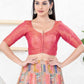 Joban Fashion Magenta Shimmer Elbow Sleeveless Front Open Blouse - Swadesiicart