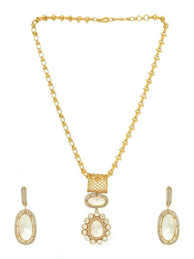 Kundan Antique Finish Earrings and Necklace set - Ruby Raang | Swadesiicart