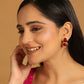 Nuyug 22K Gold Plated Red Embrace Earrings | Swadesiicart