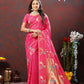 Lorenvalley Fashion Pink Soft Paithani Silk Woven Design Copper Zari Meenakari Weaving Saree - Swadesiicart