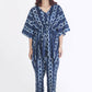 Breathables Women’S Loungewear Kaftan Cotton Blue Abstract Print Co-Ord Set