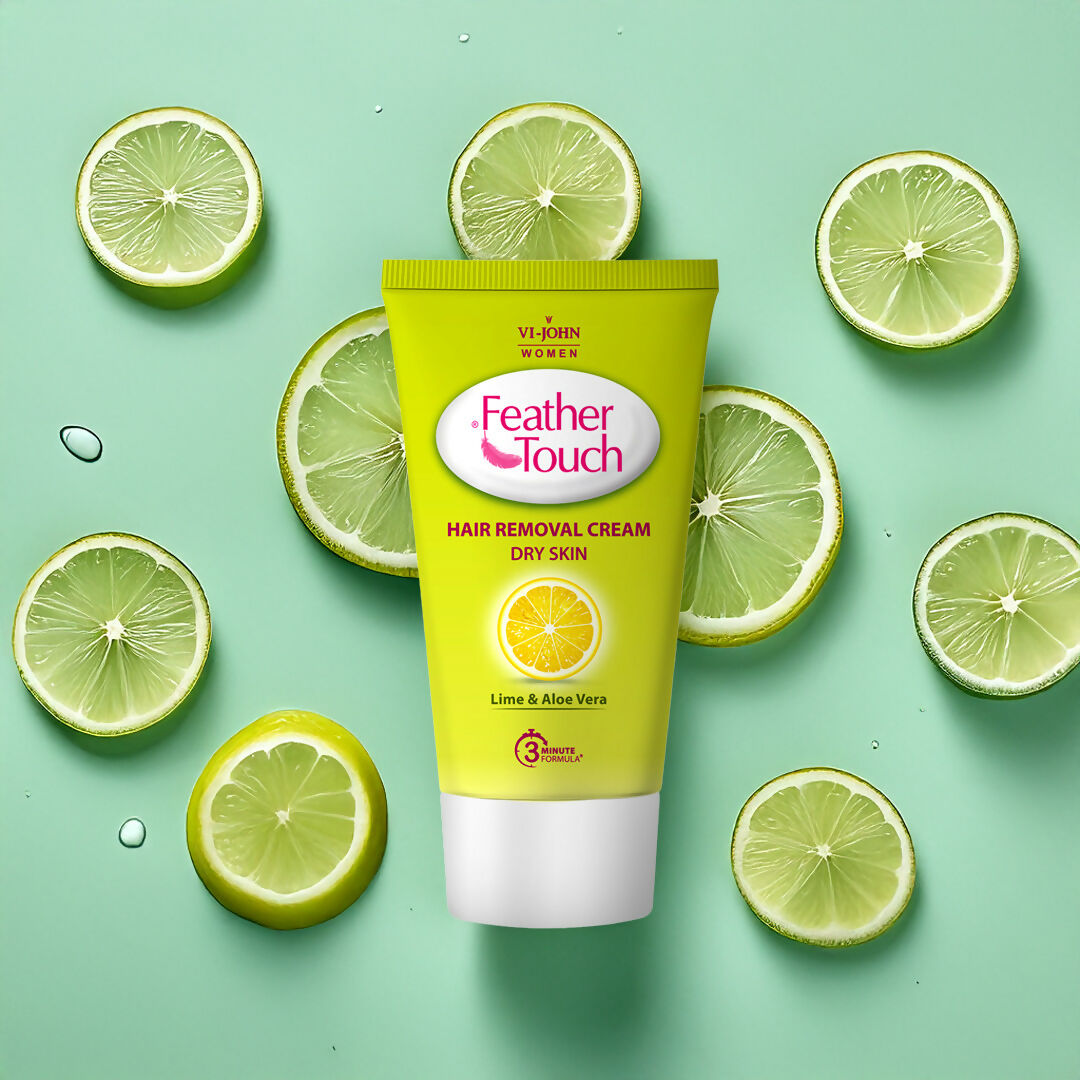 VI-JOHN Feather Touch Lime & Aloevera Hair Removal Cream for Women for Dry Skin, Suitable for Legs, Underarms, Bikini Line, Arms | Swadesiicart