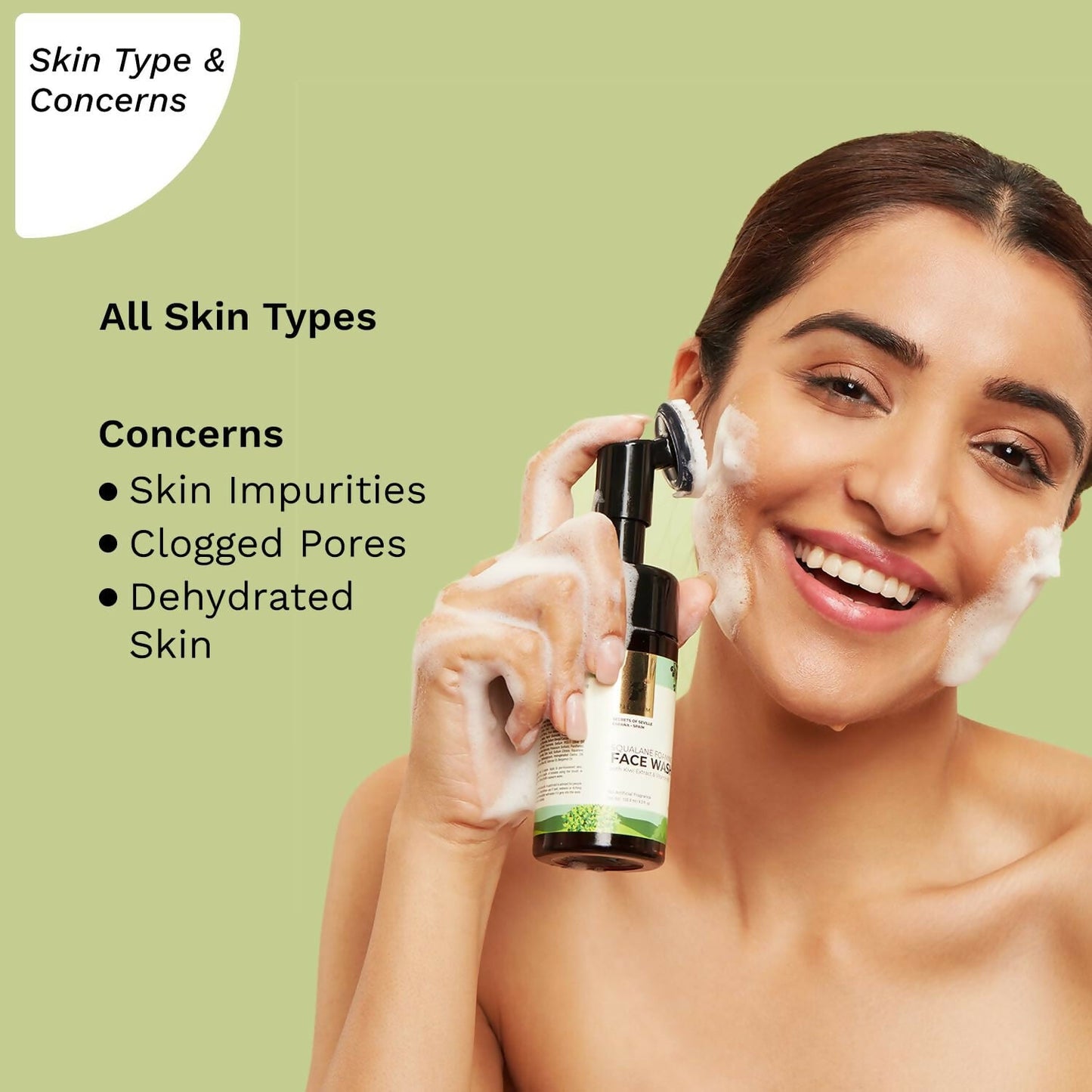 Pilgrim Spanish Foaming Face Wash With Kiwi Extracts & Aloe For Skin Hydration - Swadesiicart