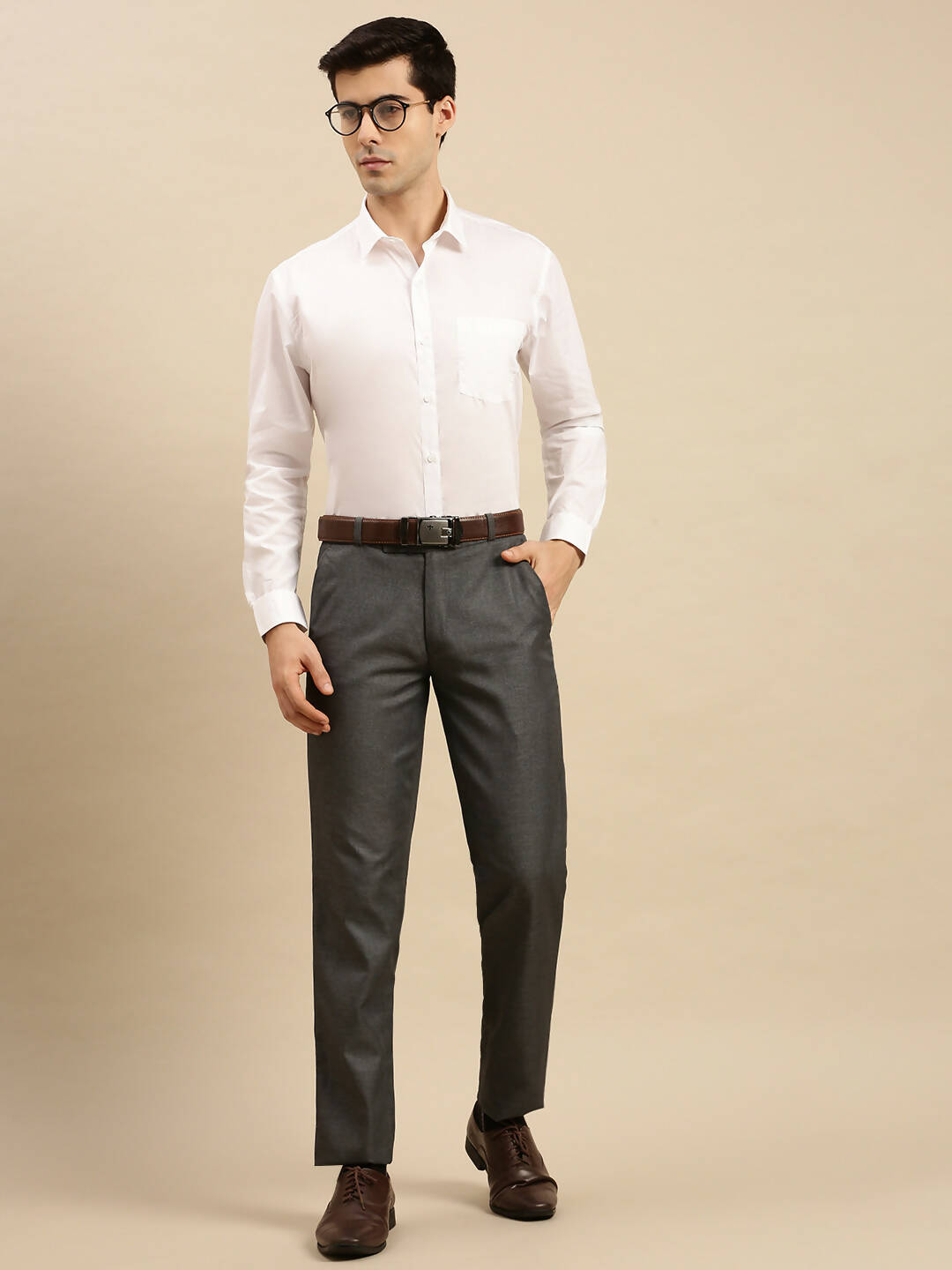 Ramraj Cotton Mens Full Sleeve White Shirt Plus Size - Cool Cotton | Swadesiicart