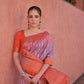 Vishnu Weaves Women's Purple Tussar Silk Woven Saree with Blouse - Swadesiicart