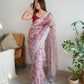 Vamsee Ferry Baby Pink Organza Saree - Swadesiicart