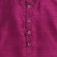 Ahalyaa Purple Poly Silk Solid Kids Kurta Churidar Set For Boys | Swadesiicart