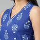 Ahalyaa Womens Indigo Blue Pure Cotton Printed Kurta Palazzo Set | Swadesiicart