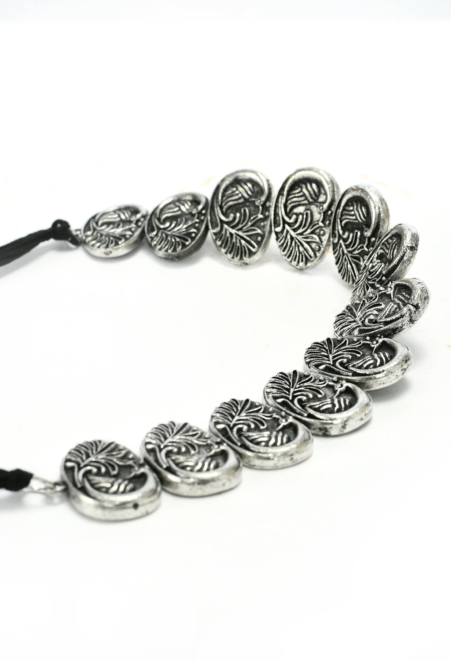 Mominos Fashion Johar Kamal Oxidised Silver-Plated Brass Finish Choker For Women | Swadesiicart