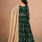 Anaita Dark Green Faux Georgette Jacquard Embroidered Work Anarkali Suit