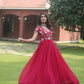 Jyoti Fashion Women's Rani Pink Sequins Embroidered Faux Georgette Anarkali Dress | Swadesiicart