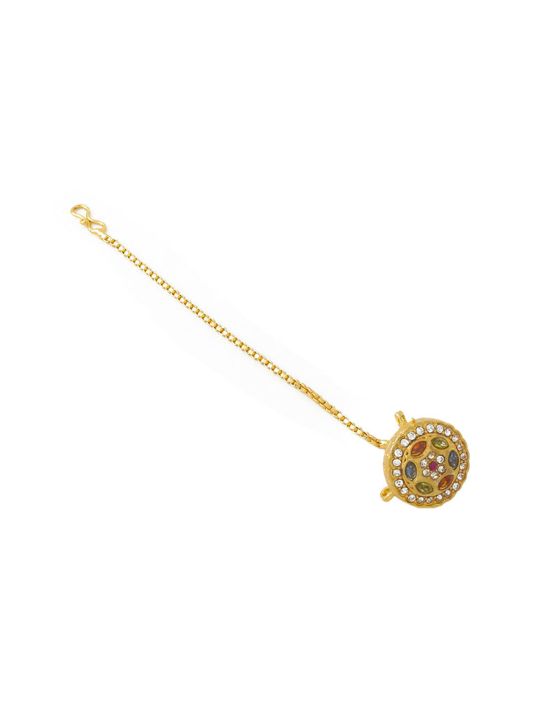 NVR Women's Trending Stylish Gold-Polished Maang Tikka | Swadesiicart