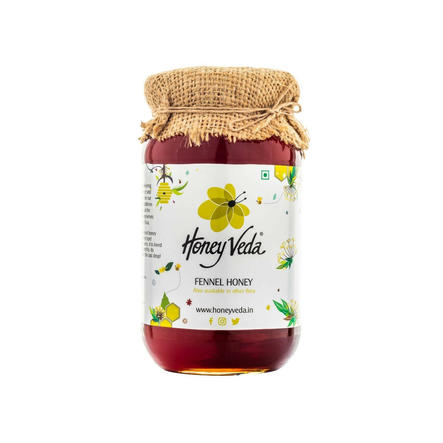 HoneyVeda Premium Raw Fennel Honey - Honeyveda