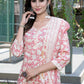 BulBul Fashionista Red Cotton Kurta Set with Dupatta - Swadesiicart
