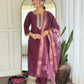 The52 Wine Women's Gorgeous Rayon Fabric Embroidered Work Straight Kurta Pant and Dupatta Set - Swadesiicart