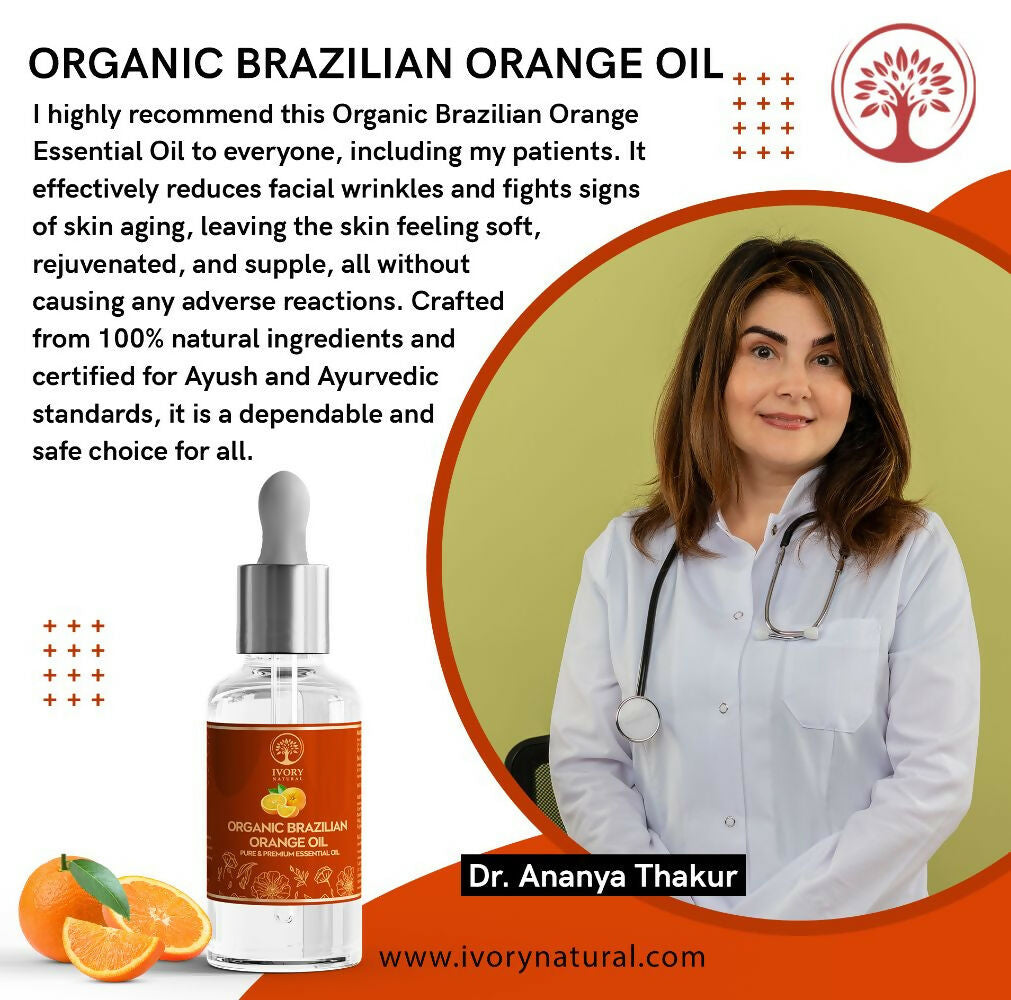 Ivory Natural Organic Brazilian Orange Oil - Natural & Premium Essential Oil | Swadesiicart