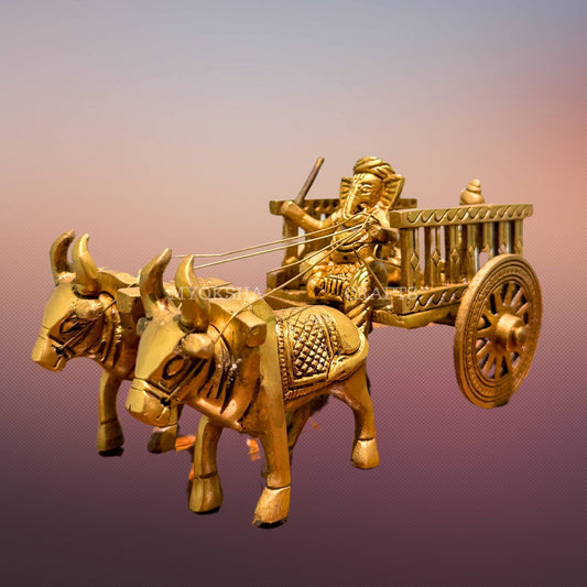 Brass Bullock Cart with Ganesha | Swadesiicart