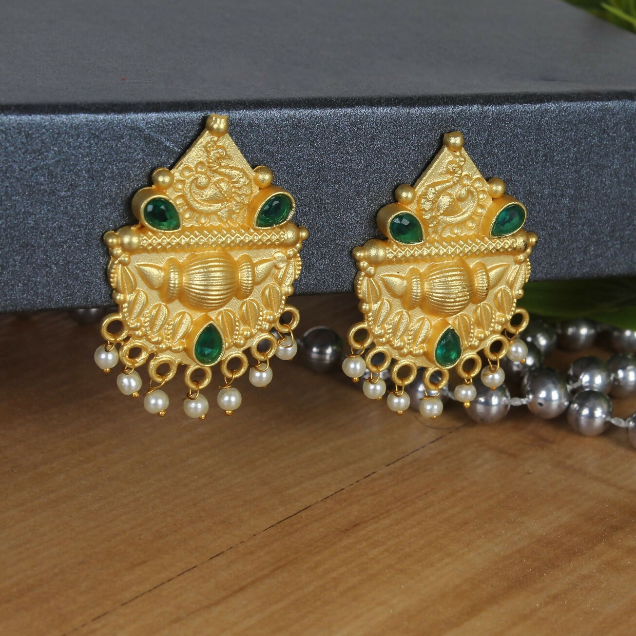 Joban Fashion Women Matte Gold Brass Earrings | Swadesiicart