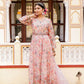 Vaasva Women White Organza Floral Print & Embroidered Anarkali Kurta, Pant & Dupatta set | Swadesiicart