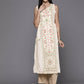 Ahalyaa Women's Traditional wear Kurta - Off-White | Swadesiicart