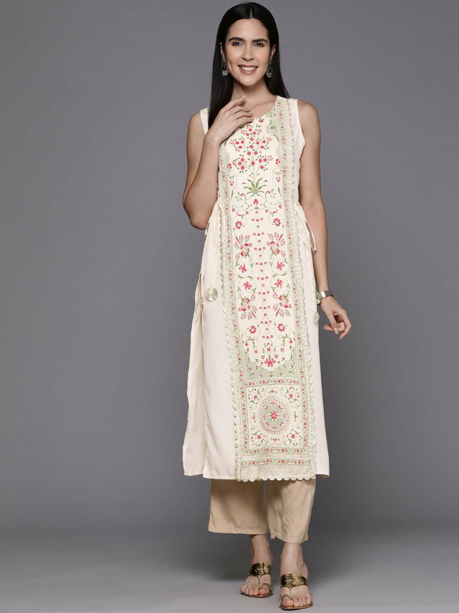 Ahalyaa Women's Traditional wear Kurta - Off-White | Swadesiicart