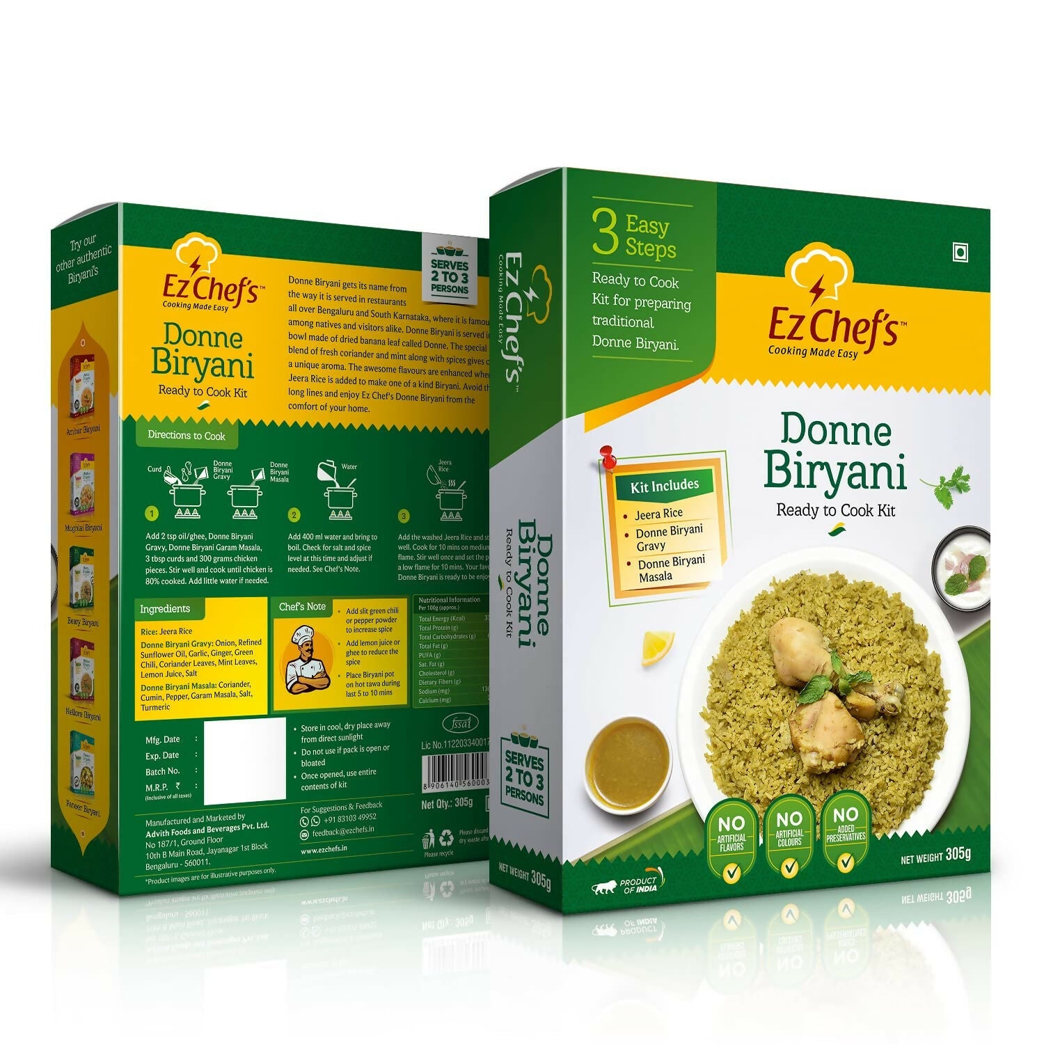 Ez Chef's Donne Biryani Kit - Bangalore's Famous Biryani | Swadesiicart