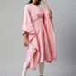 Ahalyaa Women Pink Pure Cotton Printed Kaftan Kurta | Swadesiicart