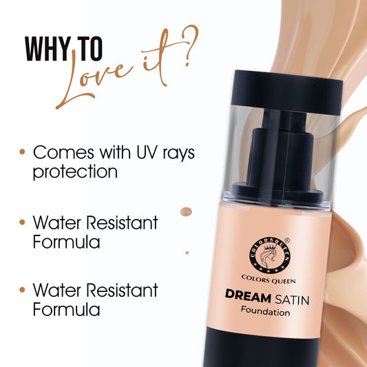 Colors Queen Dream Satin Foundation - 103 Chestnut | Swadesiicart