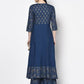 Indian Clothing Aniyah Rayon Blue Color Foil Print Angrakha Anarkali Kurta (AN-208K)