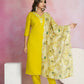 Ethnic Festive Wear Viscose Chanderi Yellow Stitched Suit With Dupatta - Tanisha | Swadesiicart