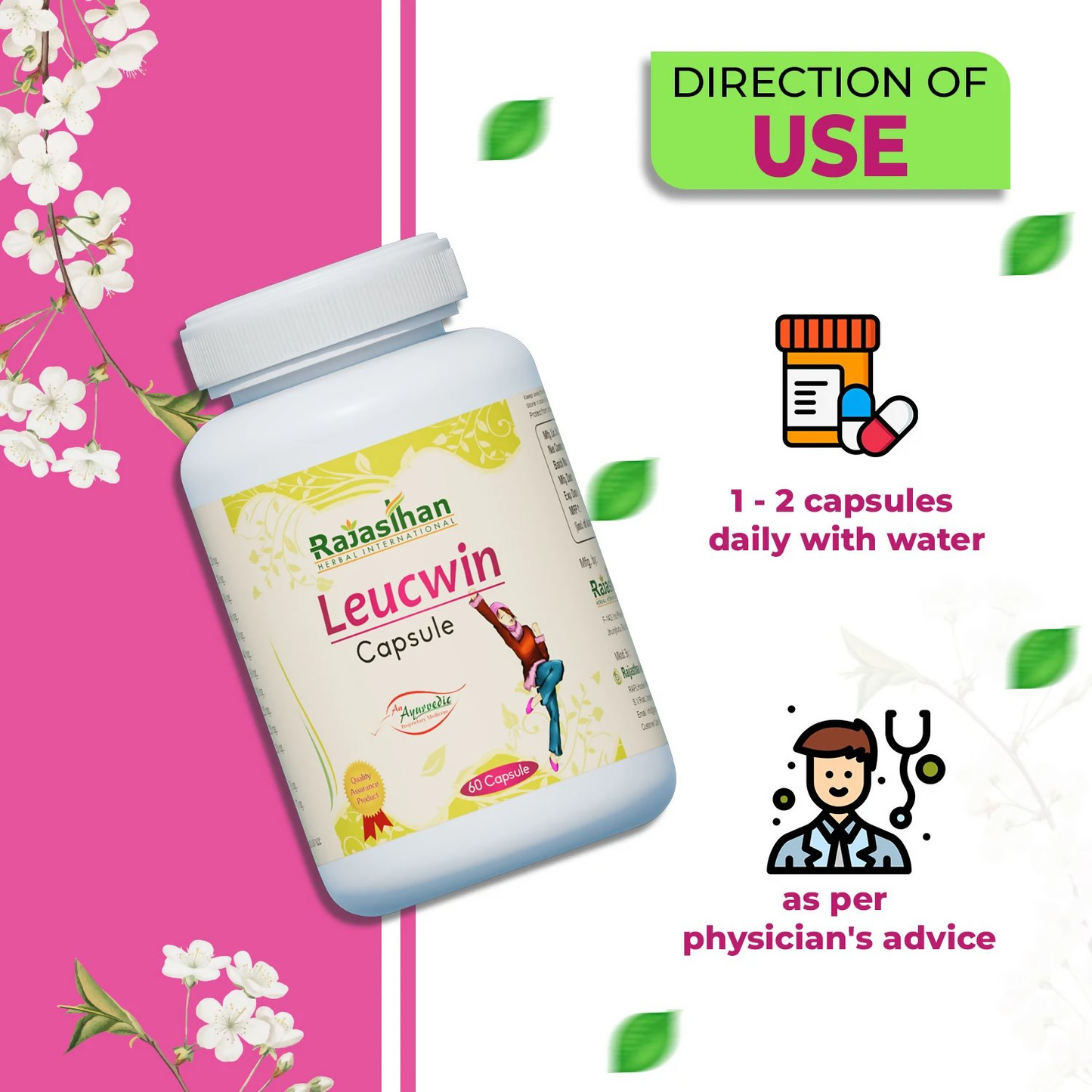 Rajasthan Herbals Leucwin Capsules | Swadesiicart