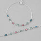 VOJ Set of 2 Silver Plated Heart Shaped Meenakari Anklet - Swadesiicart