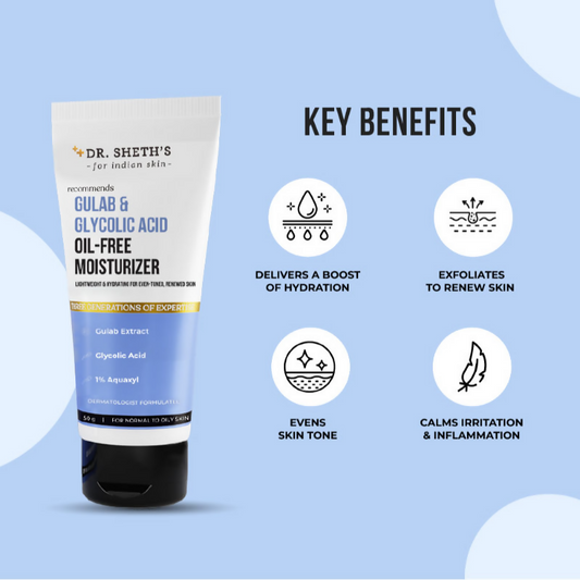 Dr. Sheth's Gulab & Glycolic Acid Oil-Free Moisturizer - Swadesiicart