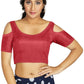 Aastha Fashion Women's Gajri Art Silk Cold Shoulder Sleeve Readymade Blouse