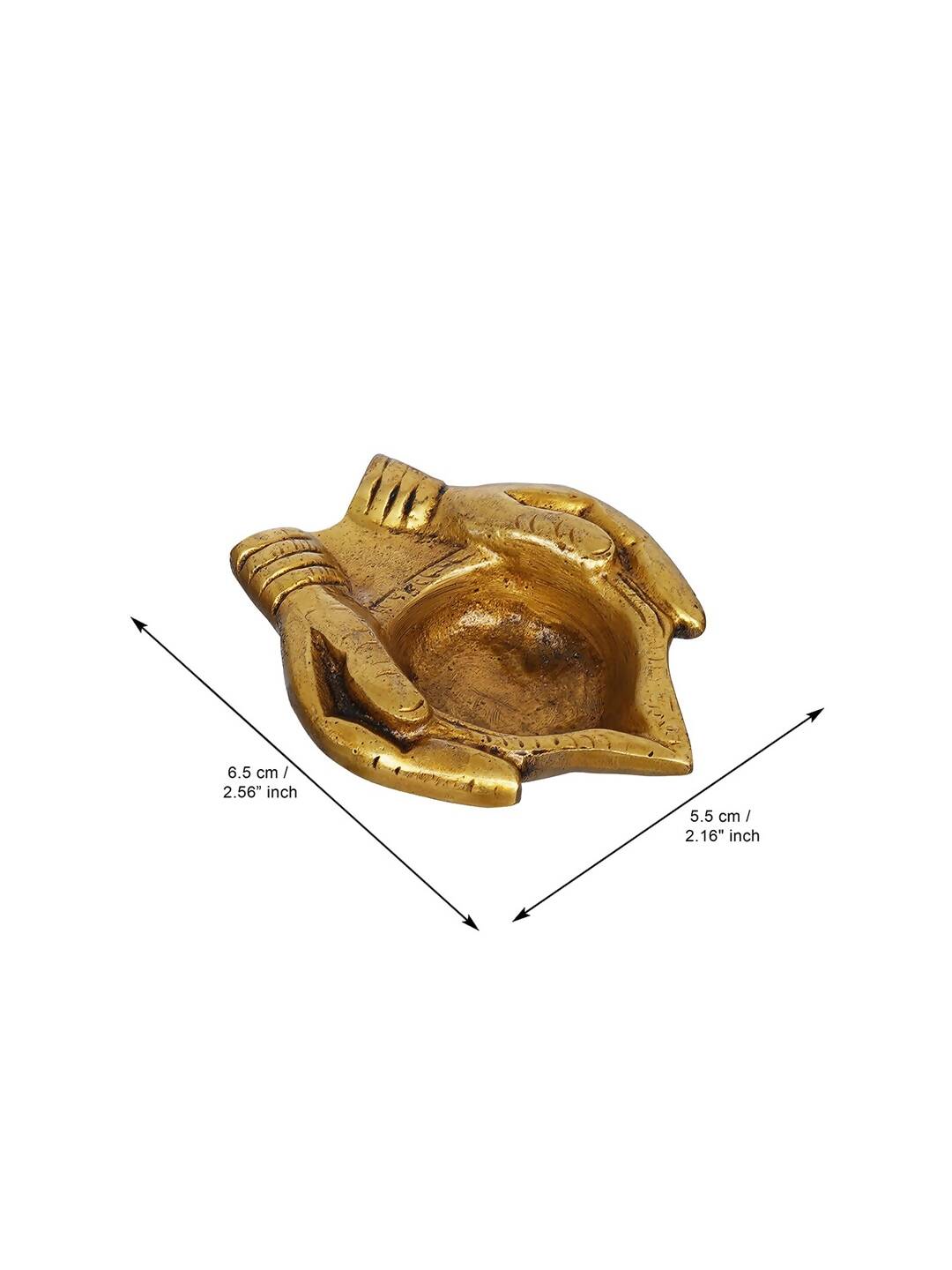 eCraftIndia 2 Pcs Lady Hand Holding Brass Diyas | Swadesiicart