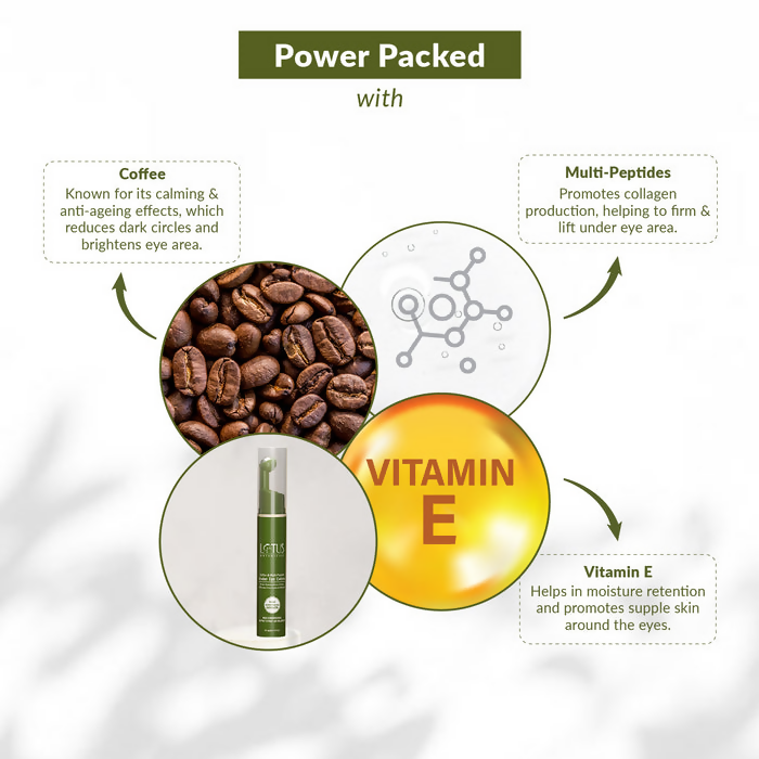 Lotus Botanicals Coffee and Multi-Peptide Under Eye Creme with Vitamin E | Swadesiicart
