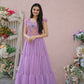 Jyoti Fashion Women's Purple Printed with Sequins Faux Georgette Anarkali Dress | Swadesiicart