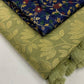 Olive Jute Silk Woven Design Saree with Unstitched Blouse - Hiral Fashion | Swadesiicart