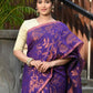 Beatitude Purple Cotton Floral Jamdani Saree