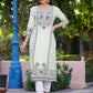 Juniper Women's Green Rayon Staple Kalamkari Floral Placement Printed Kurta | Swadesiicart