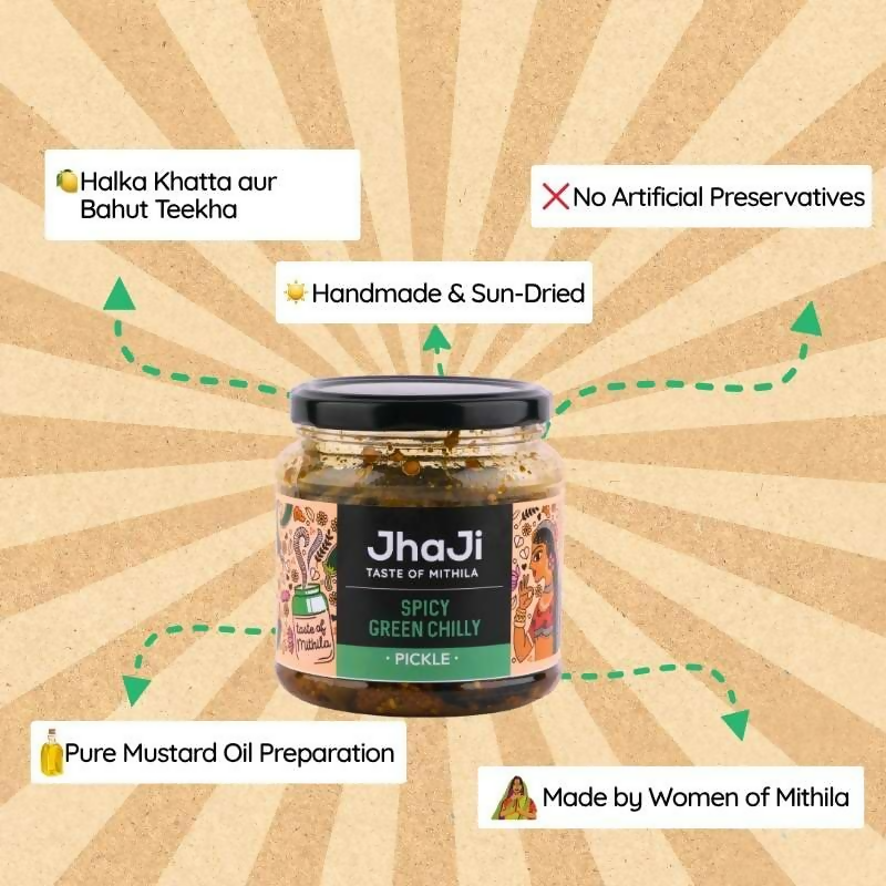 Jhaji Store's Spicy Green Chilli Pickle | Swadesiicart