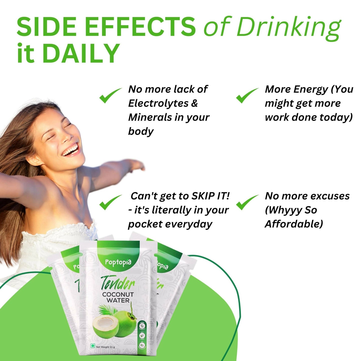 Poptopia Tender Coconut Water Powder | Swadesiicart