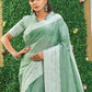 Shree Shyam Fashion Rama Green Linen Saree