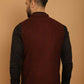 Even Apparels Pure Wool Nehru Jacket - Maroon | Swadesiicart