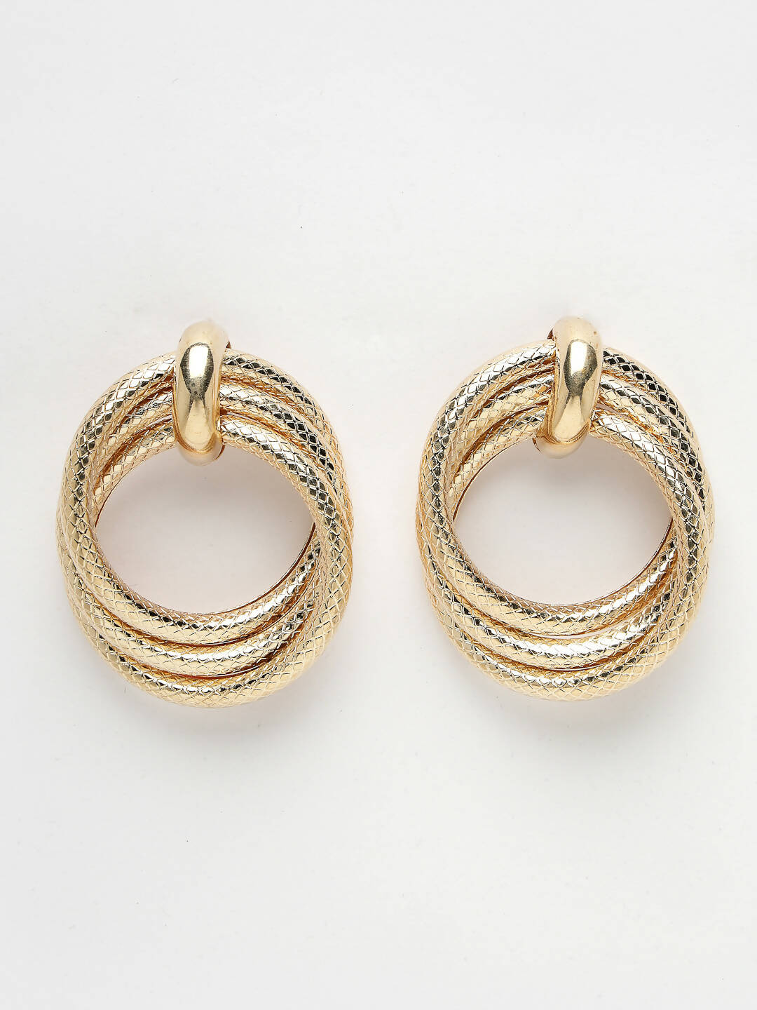 NVR Women's Gold-Polished Hoop Earrings - Swadesiicart