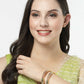NVR Women's Set Of 2 Gold-Polished Red Kundan Traditional Bangles - Swadesiicart