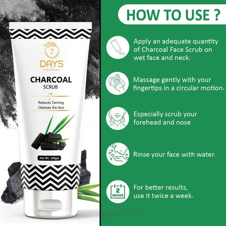 7 Days Activated Charcoal Face Scrub - Swadesiicart