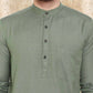 Even Apparels Cotton Linen Green Kurta - Green | Swadesiicart