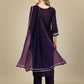 Jyoti Fashion Women's Purple Silk Blend Embroidery & Sequence work Kurta with Trouser & Dupatta | Swadesiicart